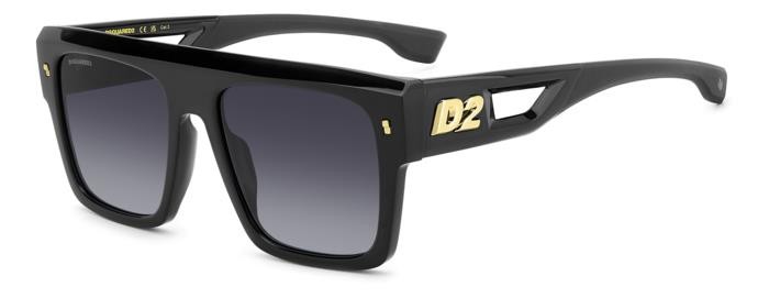 Occhiali da sole Dsquared2 D2 0127/S 206879 (807 9O) colore black forma quadrato lenti dark grey shaded