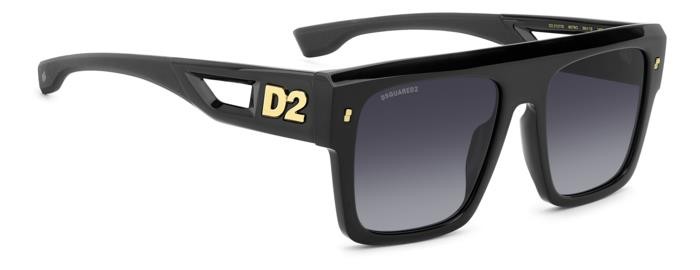Occhiali da sole Dsquared2 D2 0127/S 206879 (807 9O) colore black forma quadrato lenti dark grey shaded