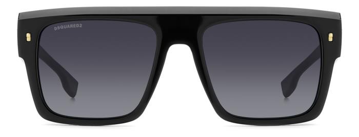 Occhiali da sole Dsquared2 D2 0127/S 206879 (807 9O) colore black forma quadrato lenti dark grey shaded