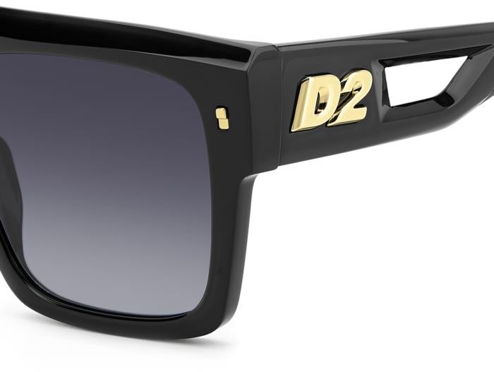 Occhiali da sole Dsquared2 D2 0127/S 206879 (807 9O) colore black forma quadrato lenti dark grey shaded