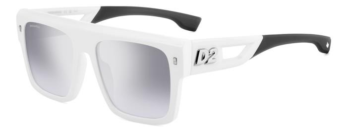 Sonnenbrillen Dsquared2 D2 0127/S 206879 (CCP IC) farbe white black form quadratisch gläser grey mirrorshade silver