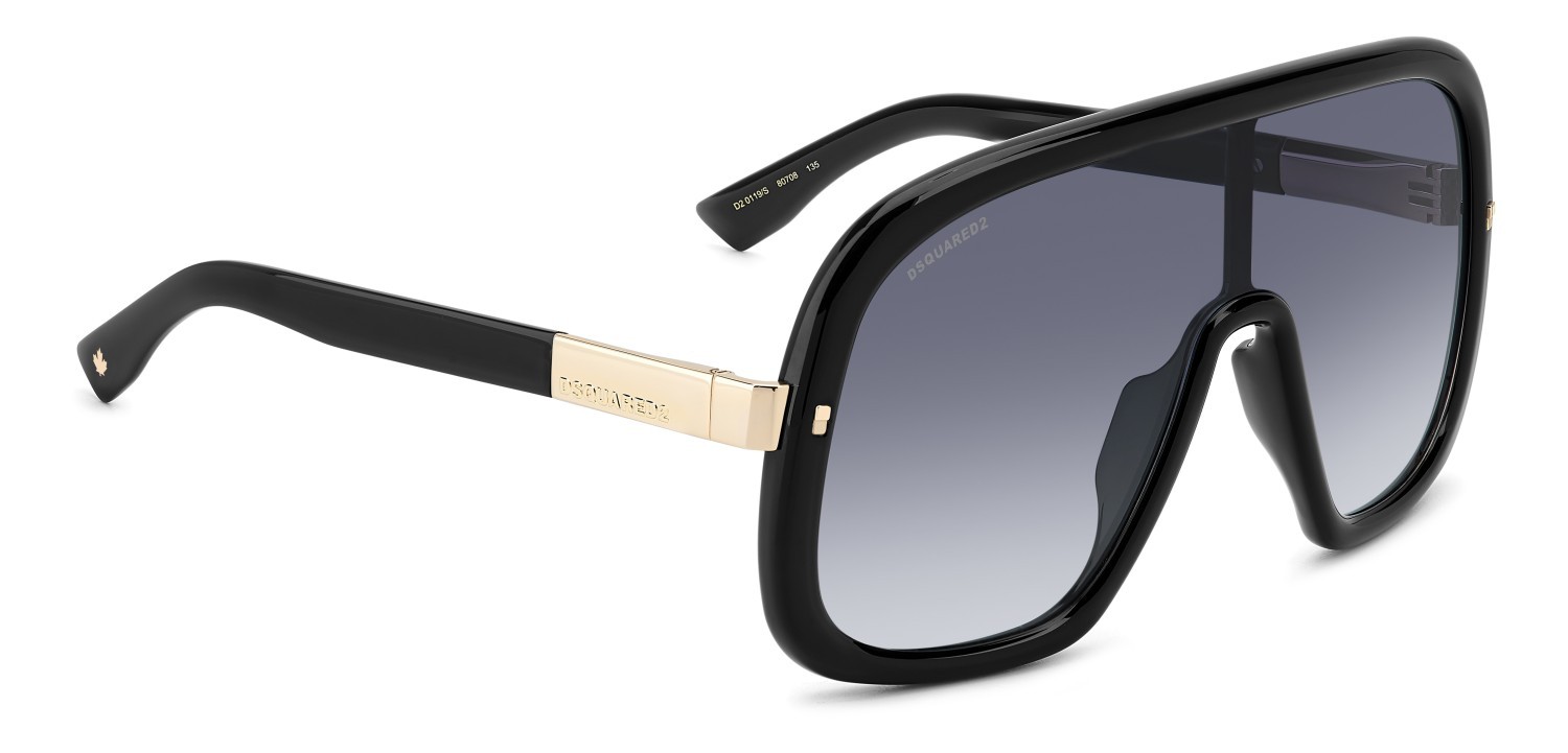Occhiali da sole Dsquared2 D2 0119/S 206880 807 08 colore black forma mask lenti dk blue shaded