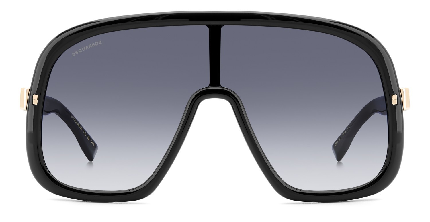 Occhiali da sole Dsquared2 D2 0119/S 206880 807 08 colore black forma mask lenti dk blue shaded