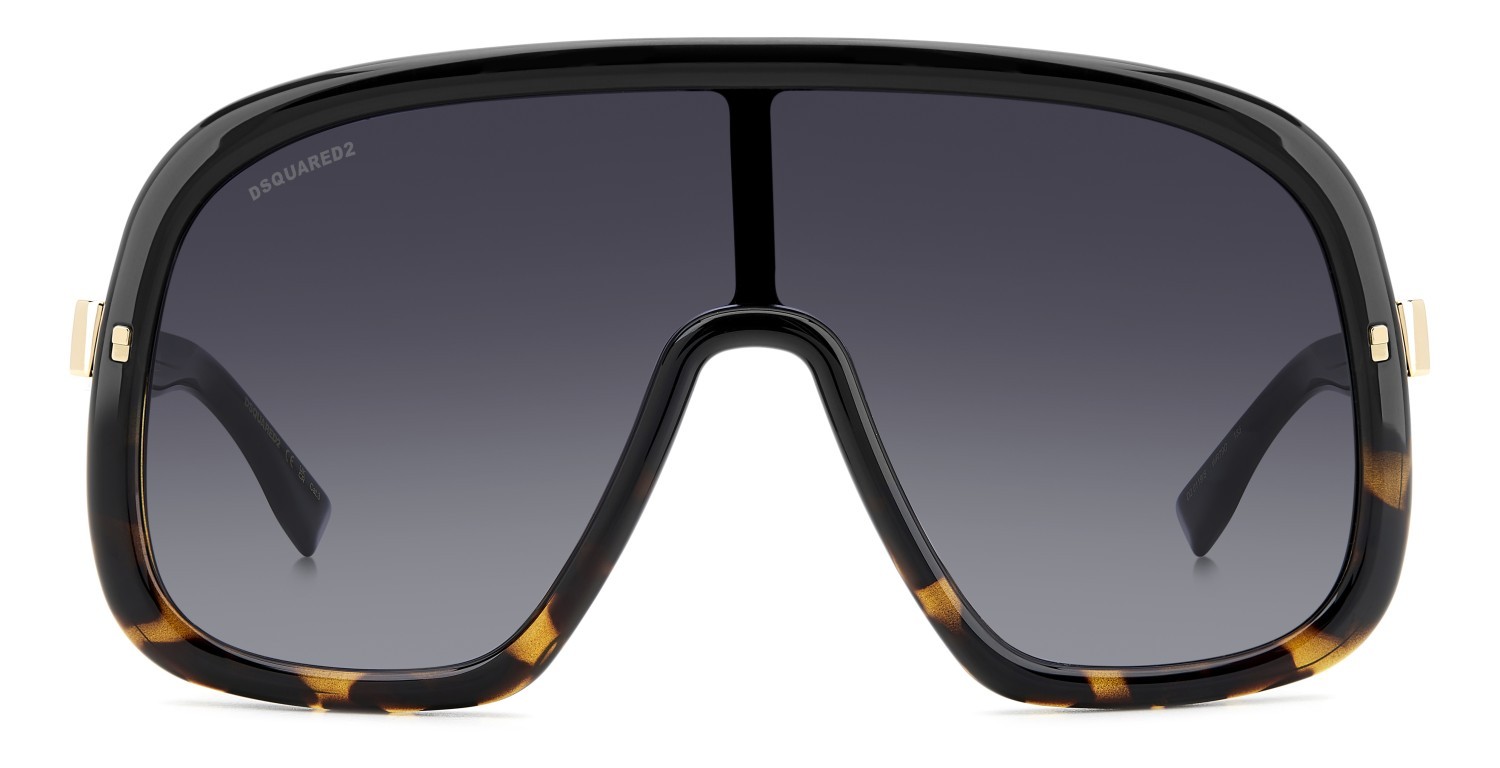 Occhiali da sole Dsquared2 D2 0119/S 206880 WR7 9O colore black havana forma mask lenti dark grey shaded