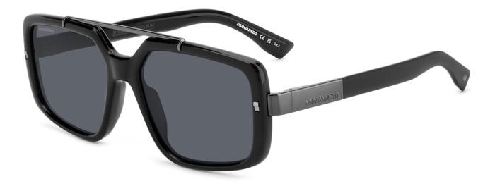 Sonnenbrillen Dsquared2 D2 0120/S 206881 (807 IR) farbe black form rechteckig gläser grey