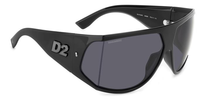 Sonnenbrillen Dsquared2 D2 0124/S 206882 (ANS IR) farbe black dark ruthenium form maske gläser grey