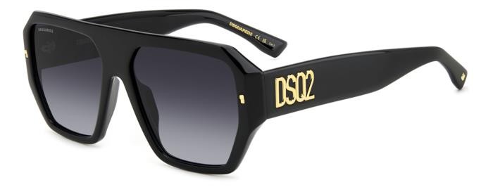 Occhiali da sole Dsquared2 D2 0128/S 206883 (807 9O) colore black forma quadrato lenti dark grey shaded