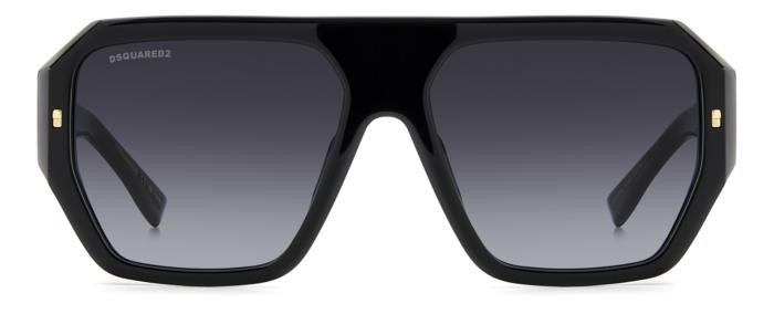 Occhiali da sole Dsquared2 D2 0128/S 206883 (807 9O) colore black forma quadrato lenti dark grey shaded