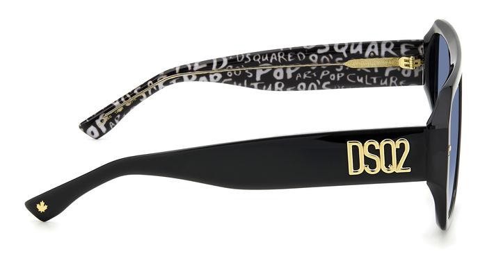 Occhiali da sole Dsquared2 D2 0128/S 206883 (TAY 08) colore black pattern white forma quadrato lenti dk blue shaded