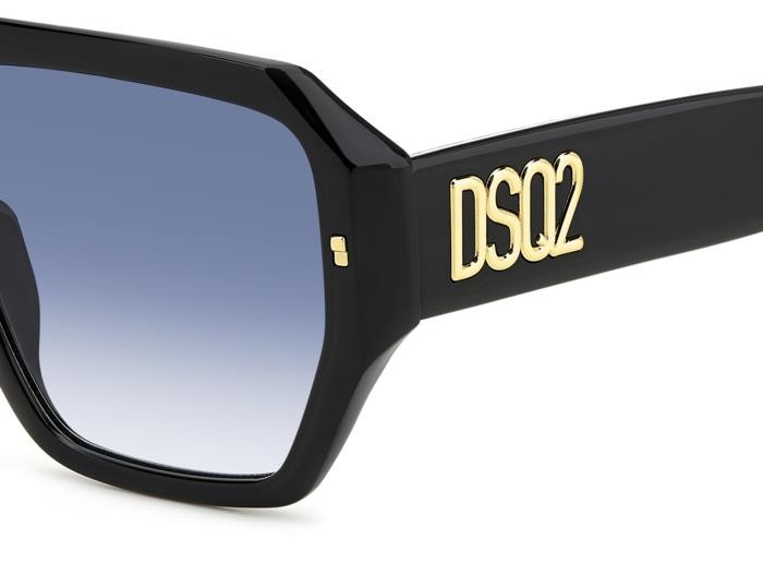 Occhiali da sole Dsquared2 D2 0128/S 206883 (TAY 08) colore black pattern white forma quadrato lenti dk blue shaded