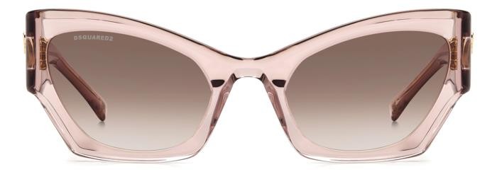 Sonnenbrillen Dsquared2 D2 0132/S 206885 (8XO HA) farbe pink crystal form cat-eye gläser brown shaded
