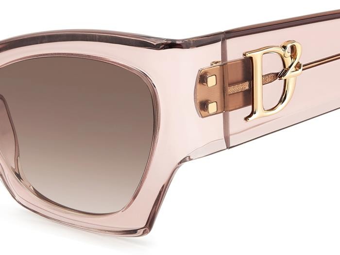 Sonnenbrillen Dsquared2 D2 0132/S 206885 (8XO HA) farbe pink crystal form cat-eye gläser brown shaded