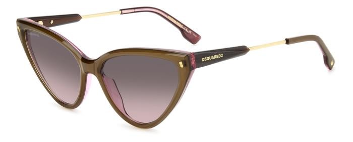 Sonnenbrillen Dsquared2 D2 0134/S 206886 (HKL M2) farbe brwn metlzed form cat-eye gläser brown pink shaded