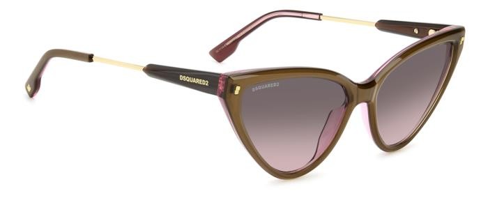 Sonnenbrillen Dsquared2 D2 0134/S 206886 (HKL M2) farbe brwn metlzed form cat-eye gläser brown pink shaded
