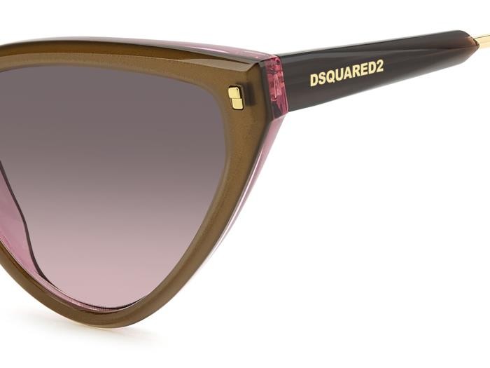 Sonnenbrillen Dsquared2 D2 0134/S 206886 (HKL M2) farbe brwn metlzed form cat-eye gläser brown pink shaded