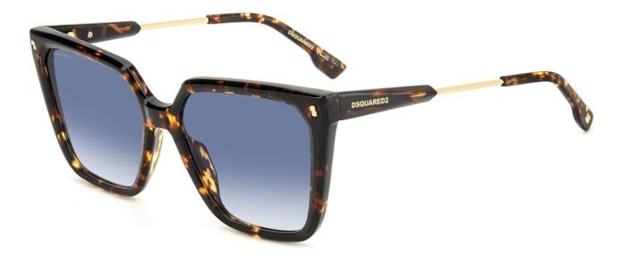 Sonnenbrillen Dsquared2 D2 0135/S 206887 (086 08) farbe havana form quadratisch gläser dk blue shaded