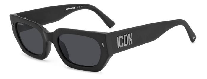Sonnenbrillen Dsquared2 Icon 0017/S 206889 (003 IR) farbe matte black form rechteckig gläser grey
