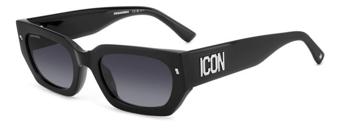 Occhiali da sole Dsquared2 Icon 0017/S 206889 (807 9O) colore black forma rettangolare lenti dark grey shaded