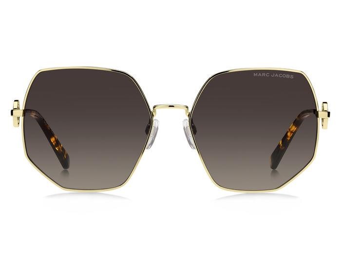 Sonnenbrillen Marc Jacobs 730/S 206896 (06J HA) farbe gold havana form geometrisch gläser brown shaded