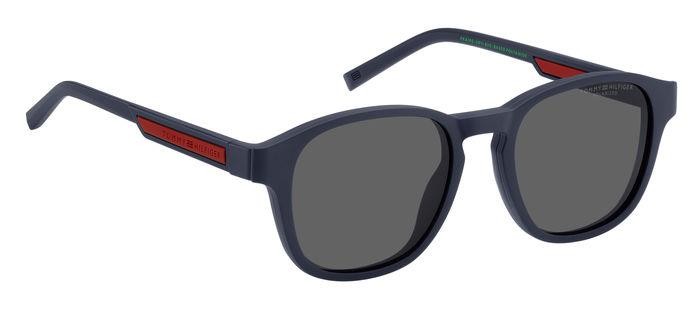 Eyeglasses Tommy Hilfiger Th 2085/CS 206907 (FLL M9) color matte blue shape pantos lenses grey polarized