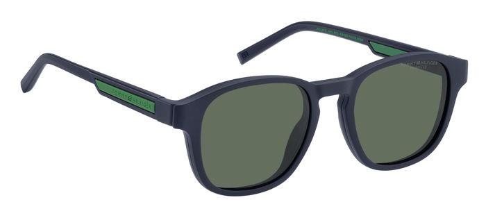Brillen Tommy Hilfiger Th 2085/CS 206907 (FLL UC) farbe matte blue form pantos gläser green polarized