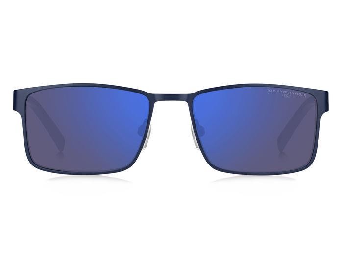 Sonnenbrillen Tommy Hilfiger Th 2087/S 206908 (FLL VI) farbe matte blue form rechteckig gläser blue multilayer high contrast
