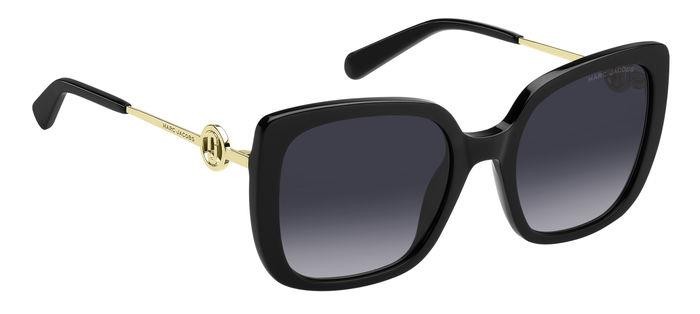 Occhiali da sole Marc Jacobs 727/S 206917 (807 9O) colore black forma quadrato lenti dark grey shaded