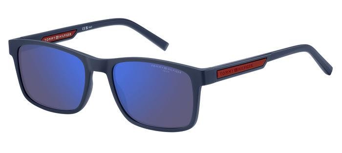 Sonnenbrillen Tommy Hilfiger Th 2089/S 206920 (FLL VI) farbe matte blue form rechteckig gläser blue multilayer high contrast