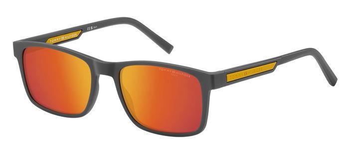 Sonnenbrillen Tommy Hilfiger Th 2089/S 206920 (FRE 1Z) farbe matte grey form rechteckig gläser red multilayer hight contrast