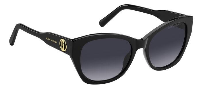 Occhiali da sole Marc Jacobs 732/S 206922 (807 9O) colore black forma cat eye lenti dark grey shaded