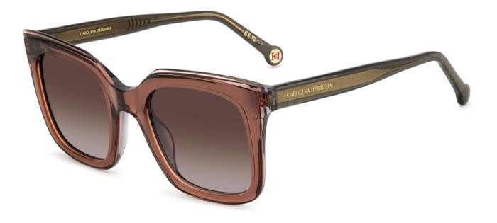 Occhiali da sole Carolina Herrera Her 0249/G 206931 (TUI HA) colore light brown forma rettangolare lenti brown shaded
