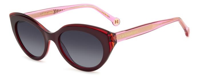 Sonnenbrillen Carolina Herrera Her 0250/S 206932 (0T5 9O) farbe burgundy pink form cat-eye gläser dark grey shaded