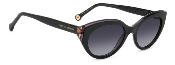 Occhiali da sole Carolina Herrera Her 0250/S 206932 (807 9O) colore black forma cat eye lenti dark grey shaded