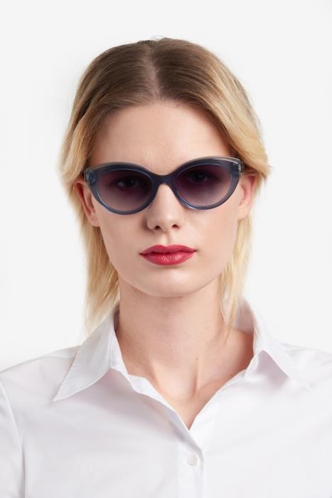 Sonnenbrillen Carolina Herrera Her 0250/S 206932 (XW0 GB) farbe blue grey form cat-eye gläser grey azure