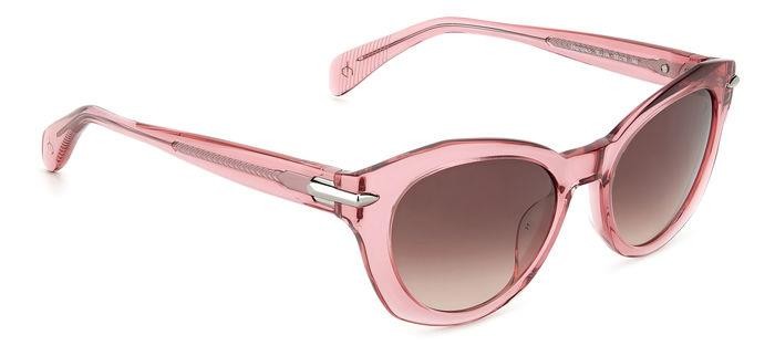 Sonnenbrillen Rag & Bone Rnb1084/S 206943 (35J HA) farbe pink form quadratisch gläser brown shaded