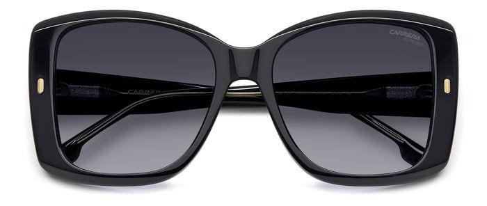 Sonnenbrillen Carrera 3030/S 206946 (807 9O) farbe black form schmetterling gläser dark grey shaded