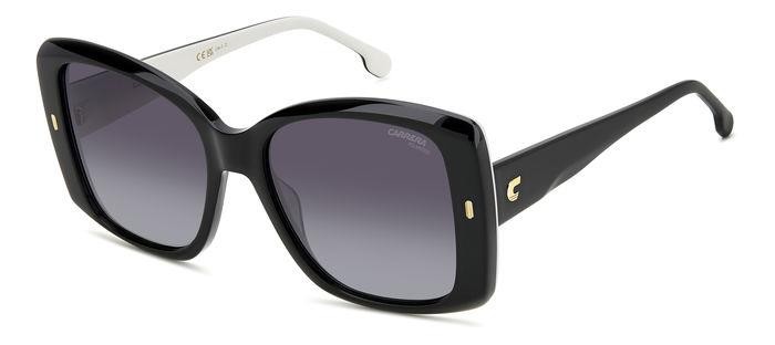 Sonnenbrillen Carrera 3030/S 206946 (80S WJ) farbe black white form schmetterling gläser grey shaded polarized