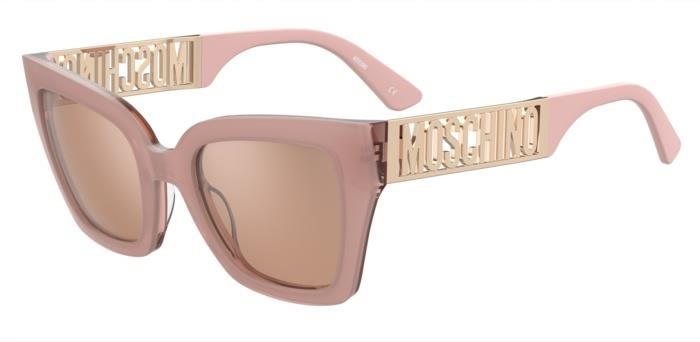 Sonnenbrillen Moschino Mos161/S 206952 (35J 2S) farbe pink form cat-eye gläser pink flash silver