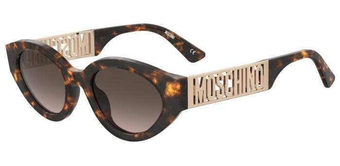 Sonnenbrillen Moschino Mos160/S 206953 (086 HA) farbe havana form oval gläser brown shaded