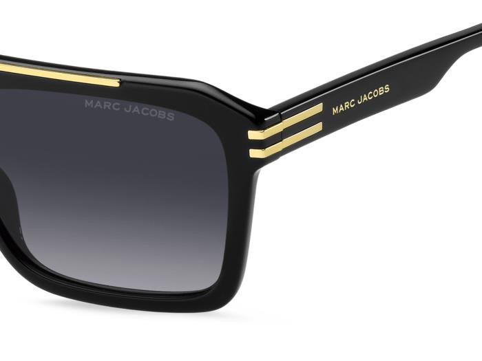 Occhiali da sole Marc Jacobs 752/S 206955 (807 9O) colore black forma quadrato lenti dark grey shaded