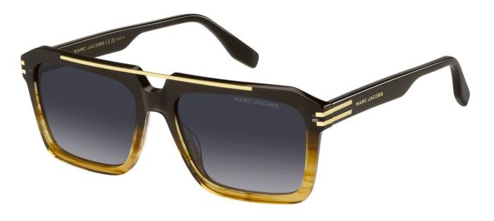 Sonnenbrillen Marc Jacobs 752/S 206955 (EX4 9O) farbe brown horn form quadratisch gläser dark grey shaded
