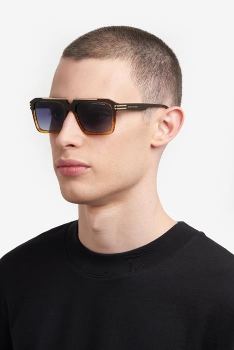 Sonnenbrillen Marc Jacobs 752/S 206955 (EX4 9O) farbe brown horn form quadratisch gläser dark grey shaded