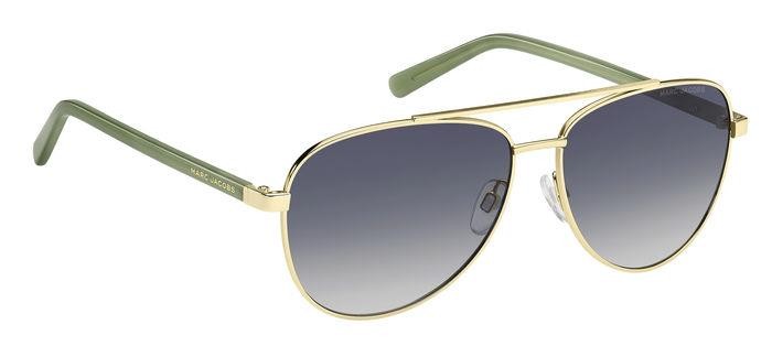 Occhiali da sole Marc Jacobs 760/S 206956 (PEF GB) colore gold green forma aviator lenti grey azure