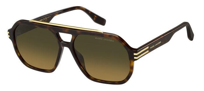 Sonnenbrillen Marc Jacobs 753/S 206957 (086 SE) farbe havana form navigator gläser green shaded brown