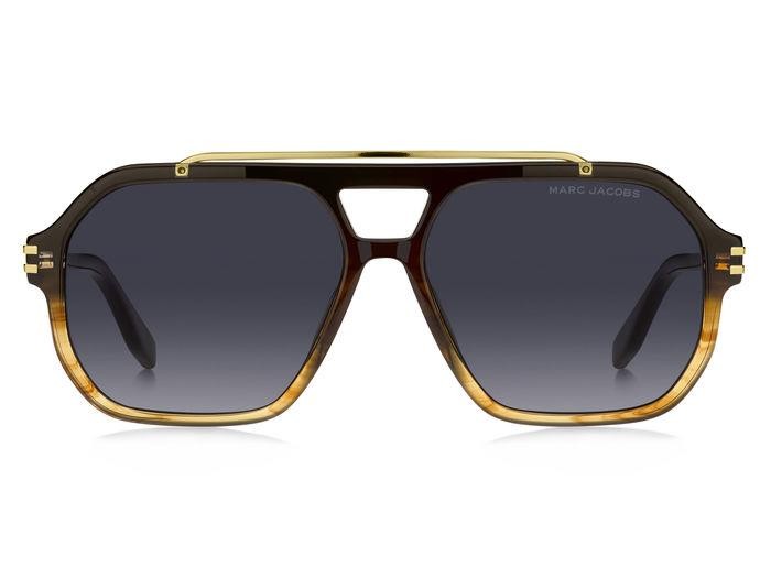 Sonnenbrillen Marc Jacobs 753/S 206957 (EX4 9O) farbe brown horn form navigator gläser dark grey shaded