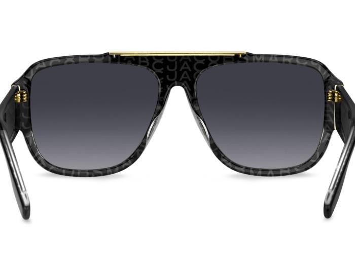 Occhiali da sole Marc Jacobs 756/S 206958 (1EI 9O) colore black pattern grey forma quadrato lenti dark grey shaded