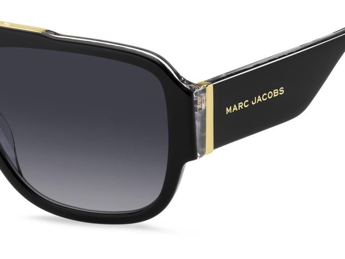 Occhiali da sole Marc Jacobs 756/S 206958 (1EI 9O) colore black pattern grey forma quadrato lenti dark grey shaded
