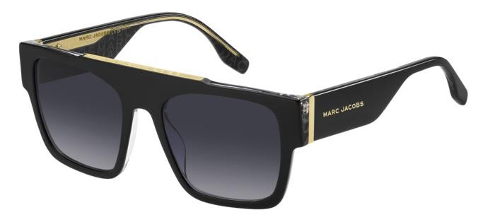 Occhiali da sole Marc Jacobs 757/S 206959 (1EI 9O) colore black pattern grey forma quadrato lenti dark grey shaded