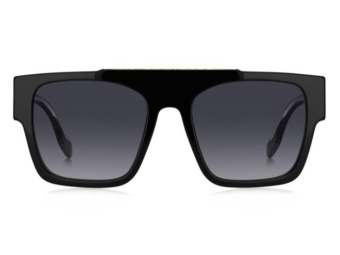 Occhiali da sole Marc Jacobs 757/S 206959 (1EI 9O) colore black pattern grey forma quadrato lenti dark grey shaded