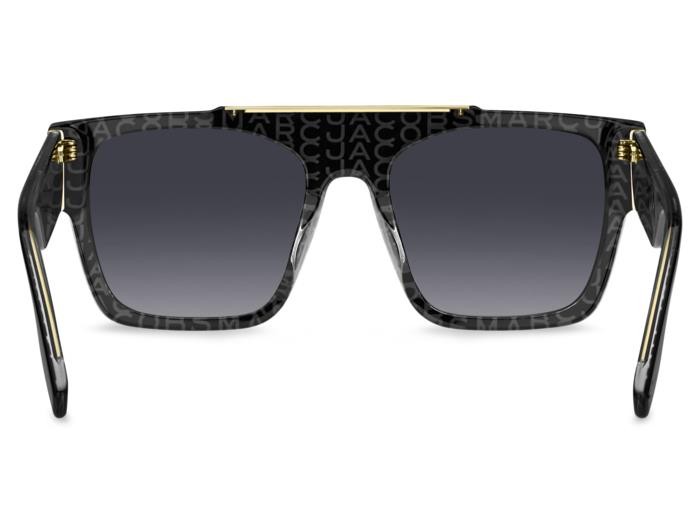 Occhiali da sole Marc Jacobs 757/S 206959 (1EI 9O) colore black pattern grey forma quadrato lenti dark grey shaded